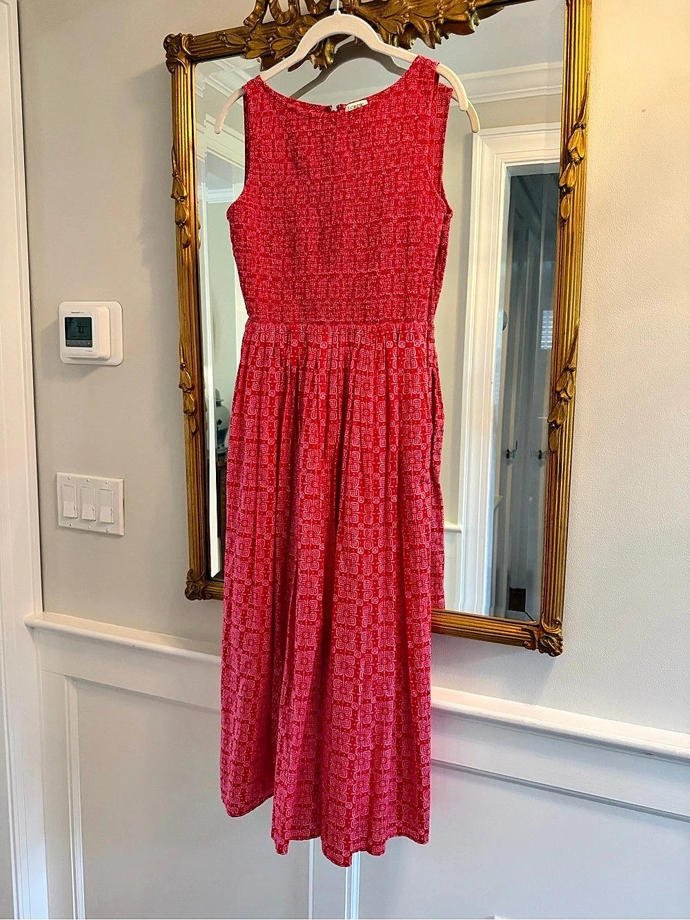 J.Crew Red Geometric Maxi Dress Size XXS